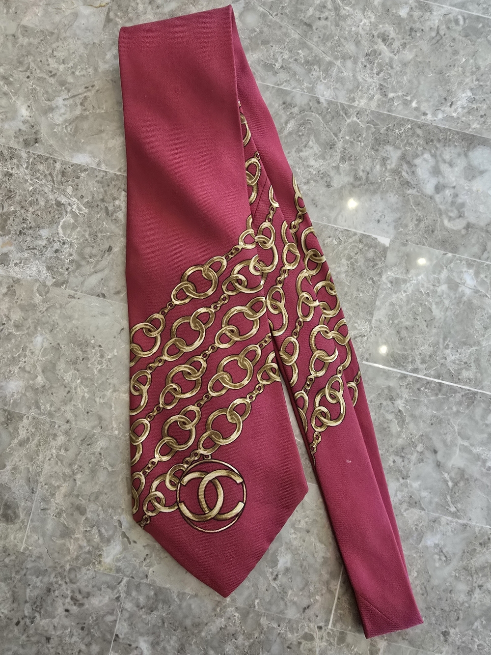 Chanel Chain Link Silk Tie